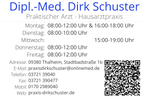 Visitenkarte Arztpraxis Dirk Schuster